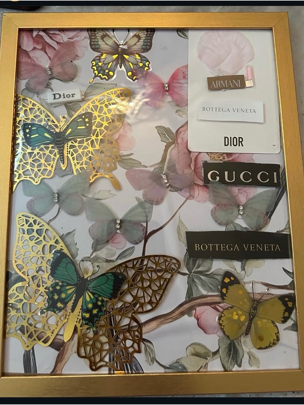 Gold Framed Butterfly Wall Art - Brand: